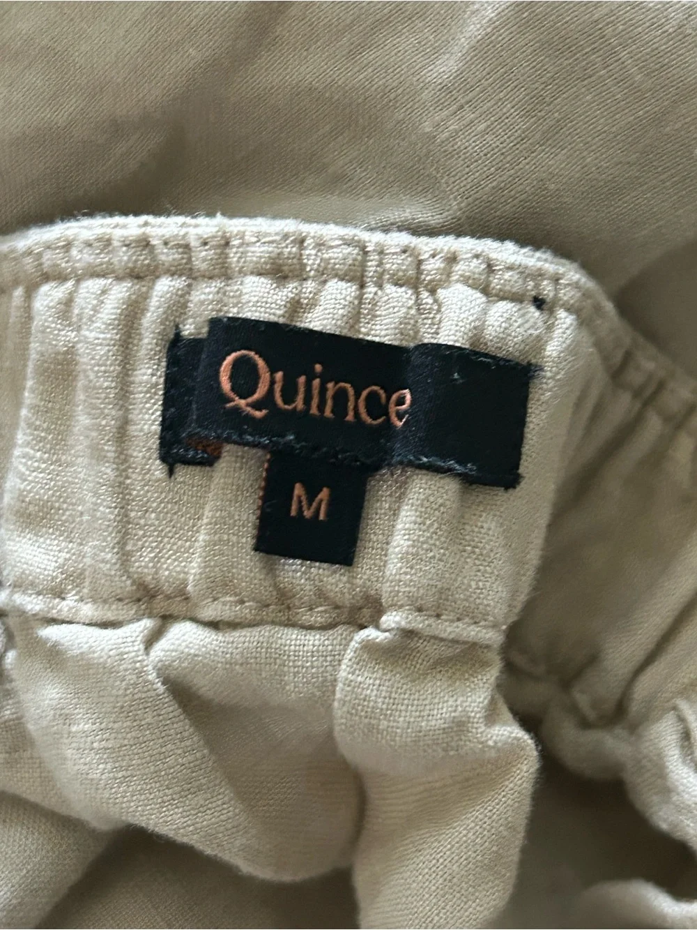 Quince Beige Linen Square Neck Jumpsuit